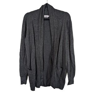 Cielo Gray Open Front Cardigan Sweater Size L